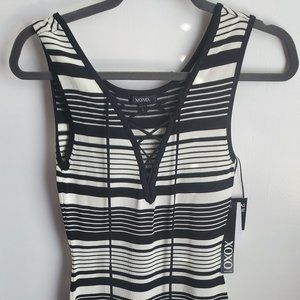 Bodycon XOXO Black and White Striped Dress